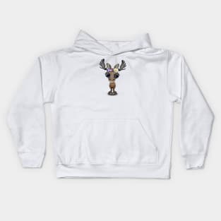 Cute Baby Moose Hippie Kids Hoodie